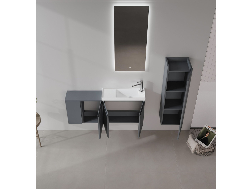 Mobile lavabo "Ferla 110" - 110 x 22 x 45 cm - Antracite opaco