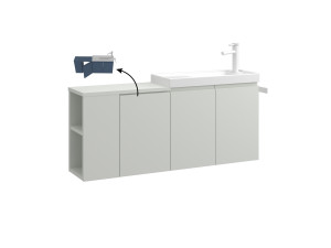 Mobile lavabo "Ferla 110" - 110 x 22 x 45 cm - Cashmere opaco