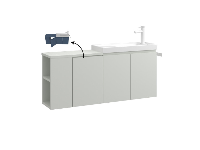 Mobile lavabo "Ferla 110" - 110 x 22 x 45 cm - Cashmere opaco