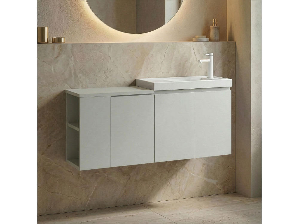 Mobile lavabo "Ferla 110" - 110 x 22 x 45 cm - Cashmere opaco