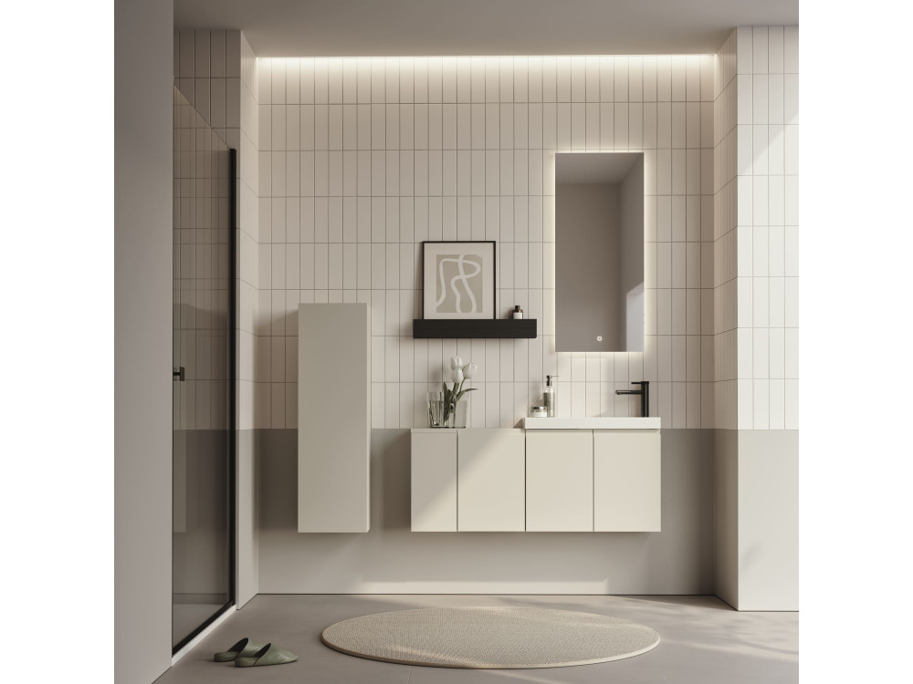 Mobile lavabo "Ferla 110" - 110 x 22 x 45 cm - Cashmere opaco