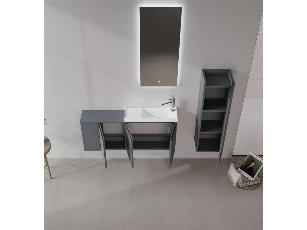 Mobile lavabo "Ferla 110" - 110 x 22 x 45 cm - Antracite opaco