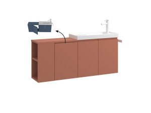 Mobile lavabo "Ferla 110" - 110 x 22 x 45 cm - Cinnamon opaco