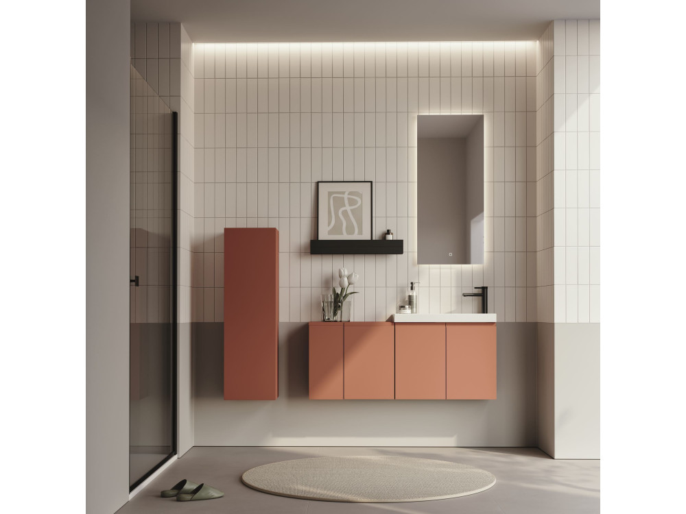 Mobile lavabo "Ferla 110" - 110 x 22 x 45 cm - Cinnamon opaco