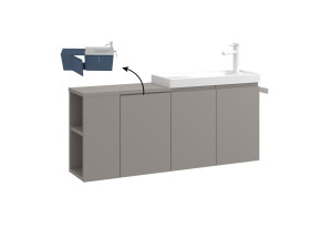 Mobile lavabo "Ferla 110" - 110 x 22 x 45 cm - Matte Mink