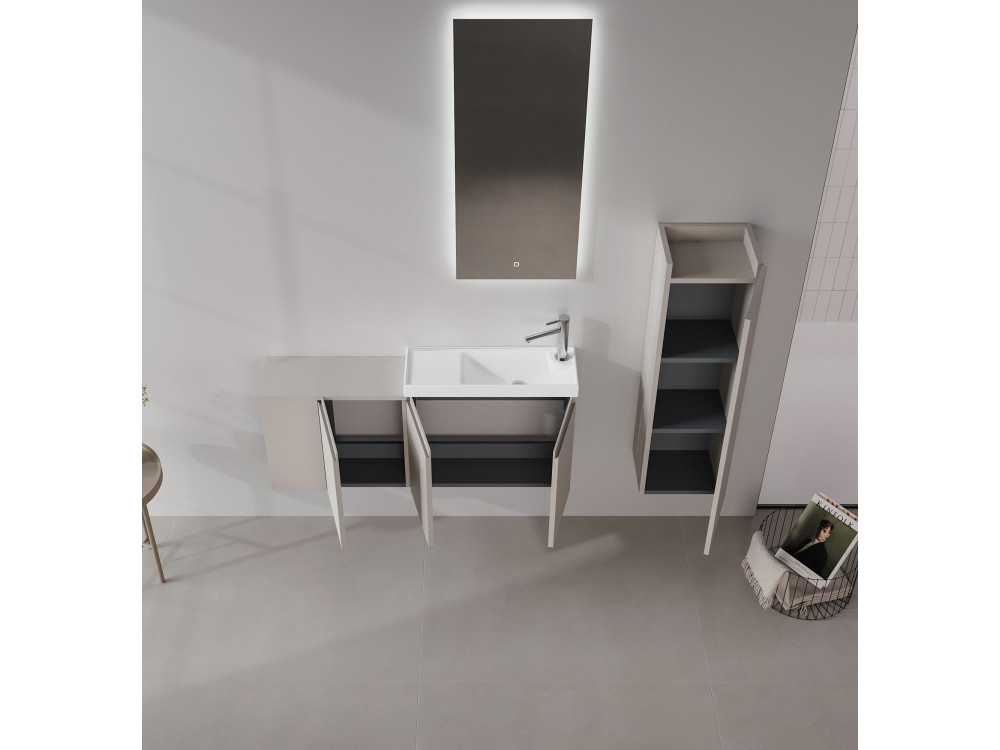 Mobile lavabo "Ferla 110" - 110 x 22 x 45 cm - Matte Mink