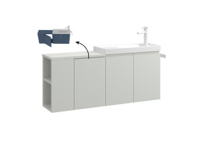 Mobile lavabo "Ferla 110" - 110 x 22 x 45 cm - Cashmere opaco