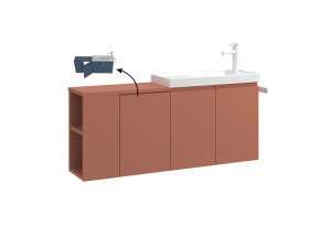 Mobile lavabo "Ferla 110" - 110 x 22 x 45 cm - Cinnamon opaco