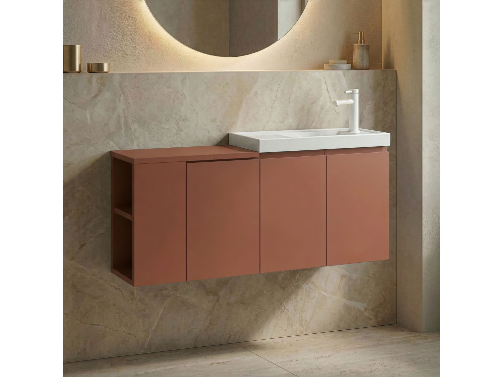 Mobile lavabo "Ferla 110" - 110 x 22 x 45 cm - Cinnamon opaco