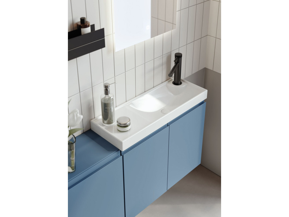 Set mobile lavabo con specchio (2 pezzi) "Ferla 110" - 110 x 22 x 45 cm - Blu opaco