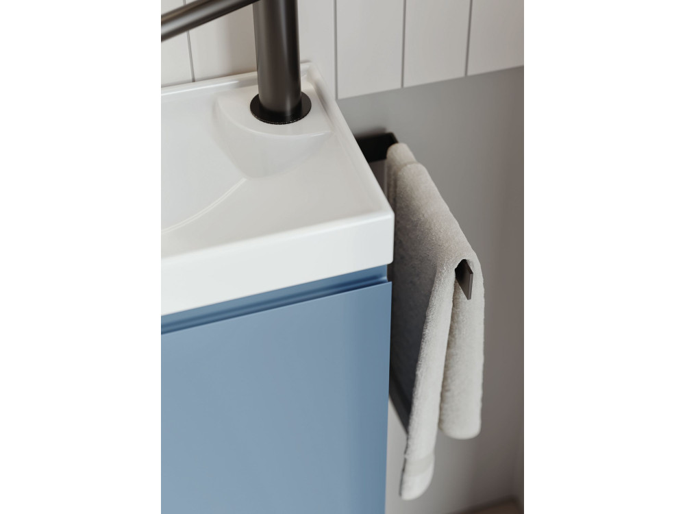 Set mobile lavabo con specchio (2 pezzi) "Ferla 110" - 110 x 22 x 45 cm - Blu opaco