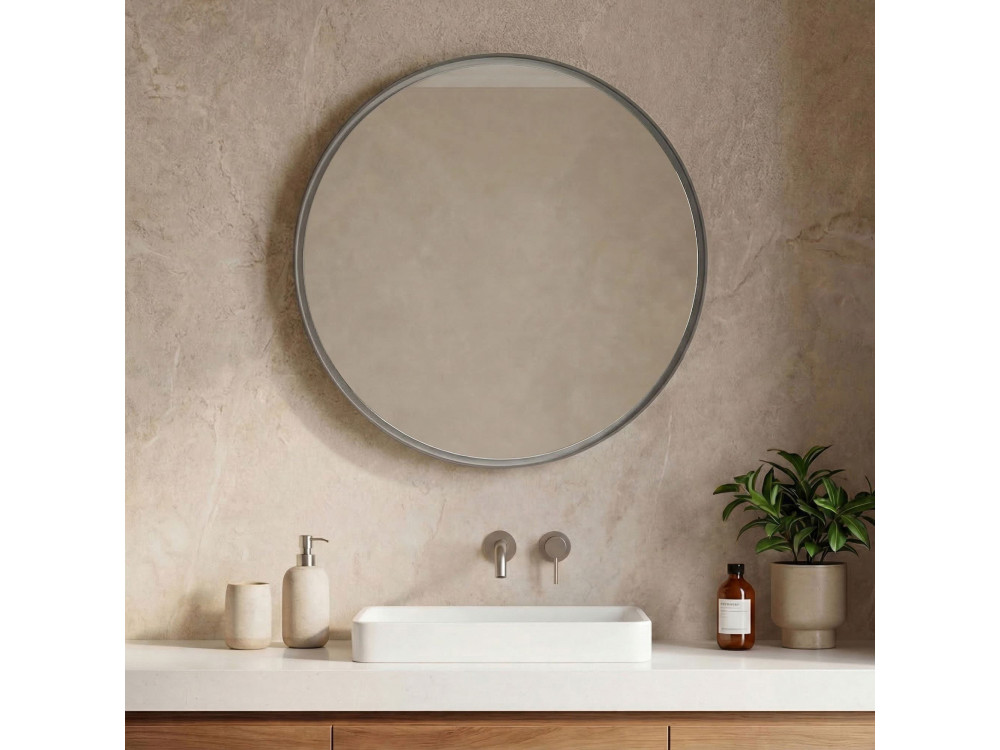 Specchio decorativo in legno "Moonlight 90 v2" - 90 x 7 x 90 cm - Matte Mink