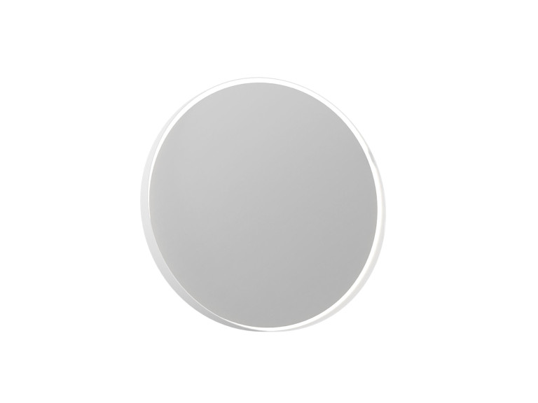 Specchio decorativo in legno "Moonlight 90 v2" - 90 x 7 x 90 cm - Bianco opaco