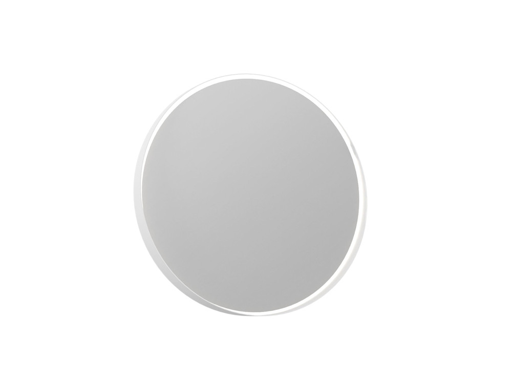 Specchio decorativo in legno "Moonlight 90 v2" - 90 x 7 x 90 cm - Bianco opaco