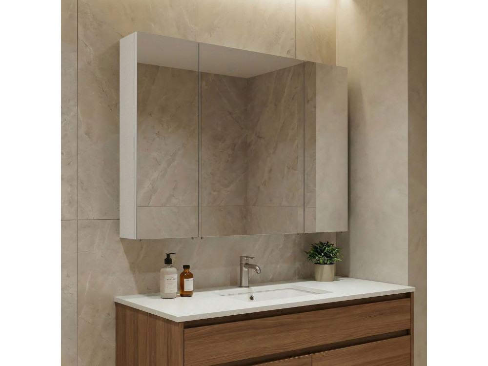 Mobile da bagno con specchio "Nuvola 100 v2" - 97 x 16 x 66 cm - Cashmere