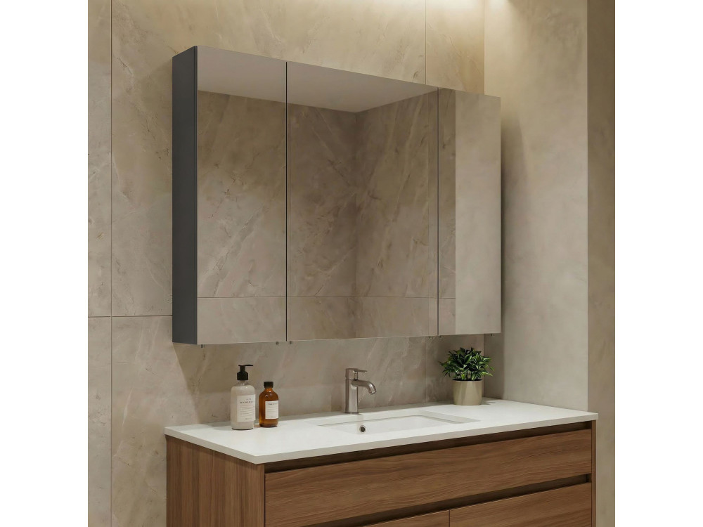 Mobile da bagno con specchio "Nuvola 100 v2" - 97 x 16 x 66 cm - Antracite