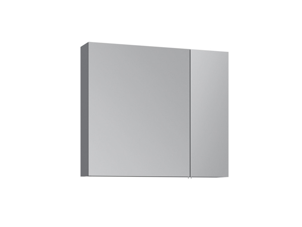Mobile da bagno con specchio "Nuvola 80 v2" - 75 x 16 x 66 cm - Grigio