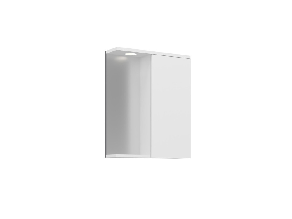 Mobile da bagno con specchio "Purus 55" - 56 x 18 x 68 cm - Bianco
