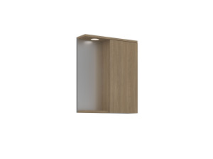 Mobile da bagno con specchio "Purus 55" - 56 x 18 x 68 cm - Rovere Sonomo