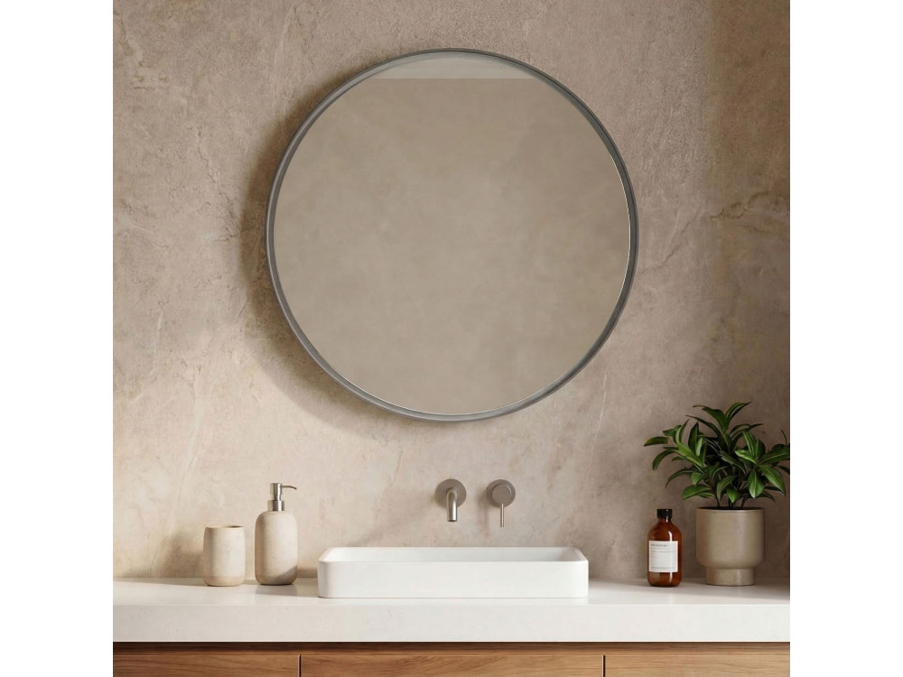 Specchio decorativo in legno "Moonlight 75 v2" - 75 x 7 x 75 cm - Matte Mink