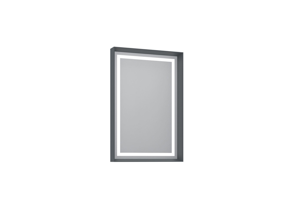 Specchio decorativo in legno "Craft 60 x 90 v2" - 60 x 10 x 90 cm - Antracite opaco