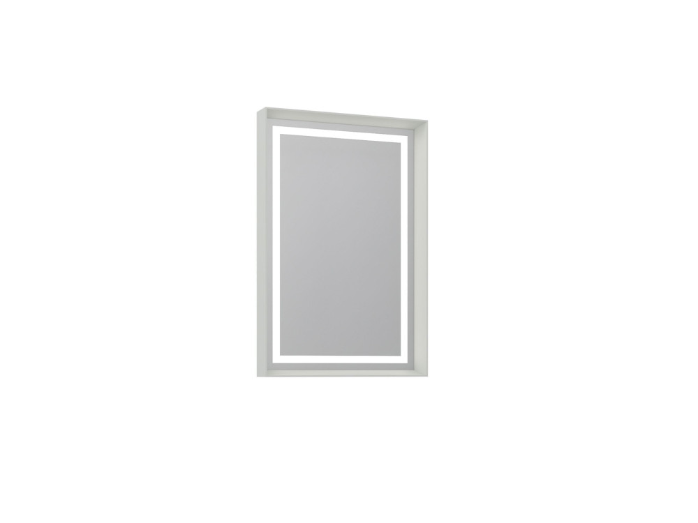 Specchio decorativo in legno "Craft 60 x 90 v2" - 60 x 10 x 90 cm - Cashmere opaco
