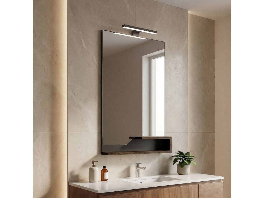 Specchio decorativo in legno "Galia 60" - 60 x 14 x 100 cm - Noce scuro