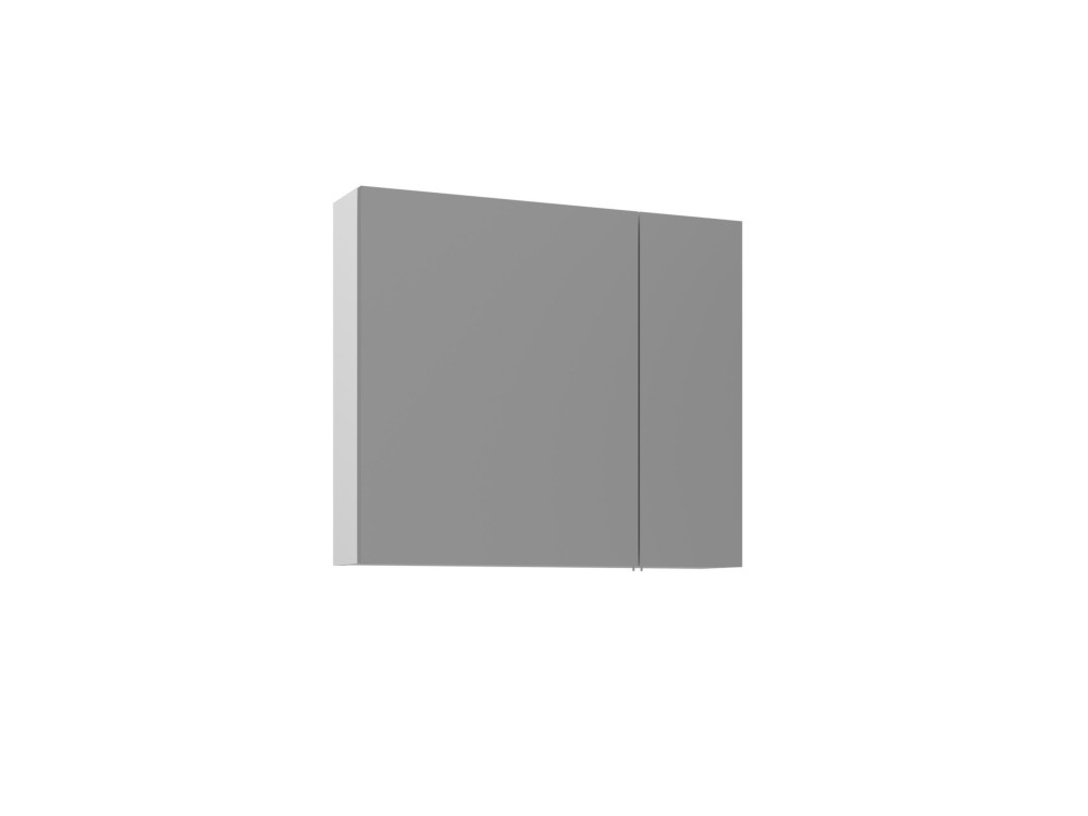 Mobile da bagno con specchio "Bari 80" - 75 x 16 x 66 cm - Bianco opaco