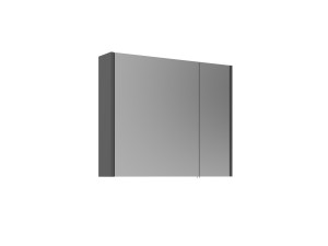Mobile da bagno con specchio "Arno 80" - 79 x 16 x 66 cm - Grigio / Antracite