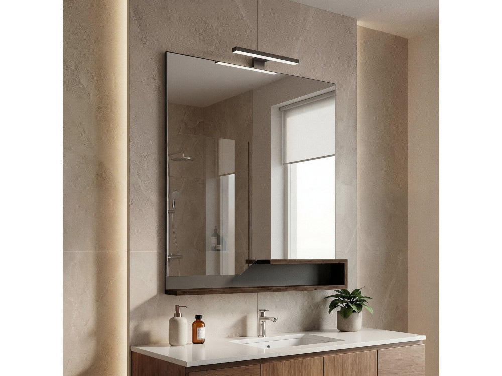 Specchio decorativo in legno "Galia 80" - 60 x 14 x 100 cm - Noce scuro