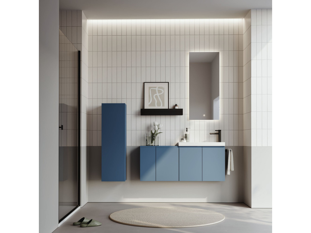 Mobile da bagno "Ferla 30" - 30 x 25 x 100 cm - Blu petrolio