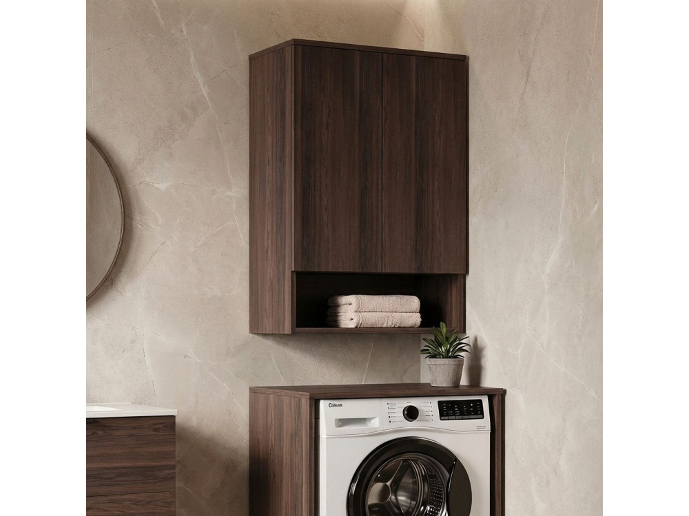 Mobile da bagno "Bosco Lume 70" - 70 x 36 x 100 cm - Noce scuro