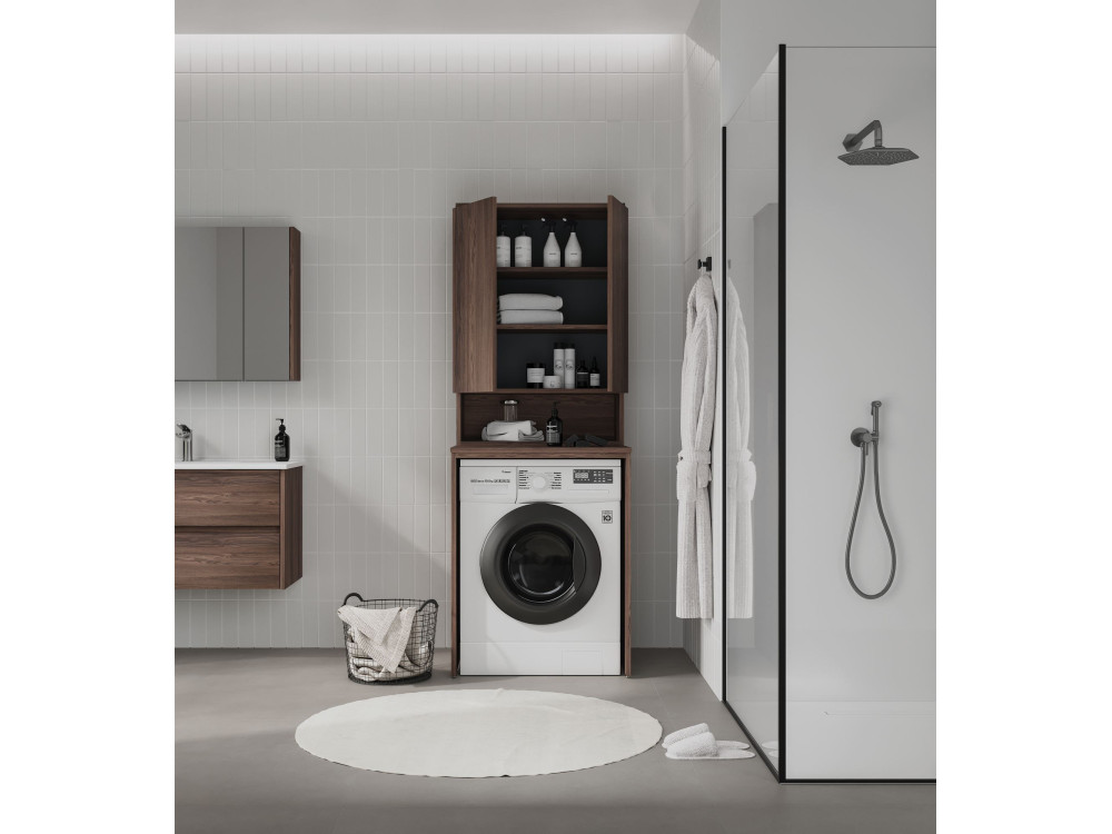 Mobile da bagno "Bosco Lume 70" - 70 x 36 x 100 cm - Noce scuro