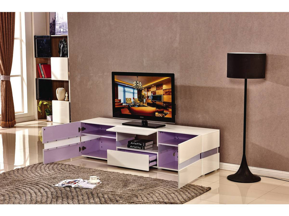 Mobile TV LED "Vida" - 177 x 39 x 45 cm - Bianco laccato