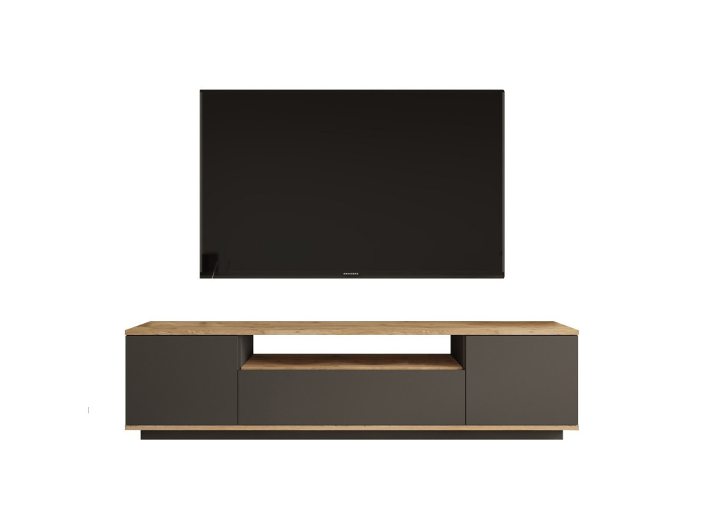 Porta TV in legno "FR7" - 180 x 44 x 44 cm - Pino AtlanticoAntracite