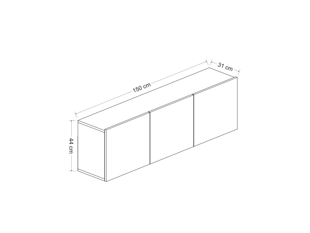 Porta TV in legno "White" - 150 x 31 x 44 cm - Bianco