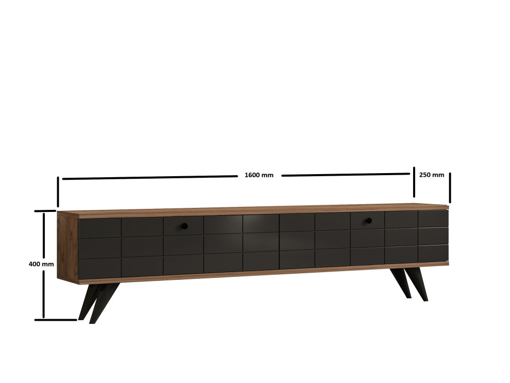 Porta TV in legno "Alberi" - 160 x 25 x 35 cm - Grigio antracite