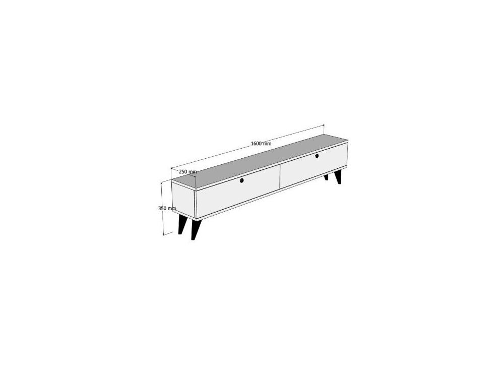 Porta TV in legno "Parlak" - 160 x 25 x 40 cm - Beige