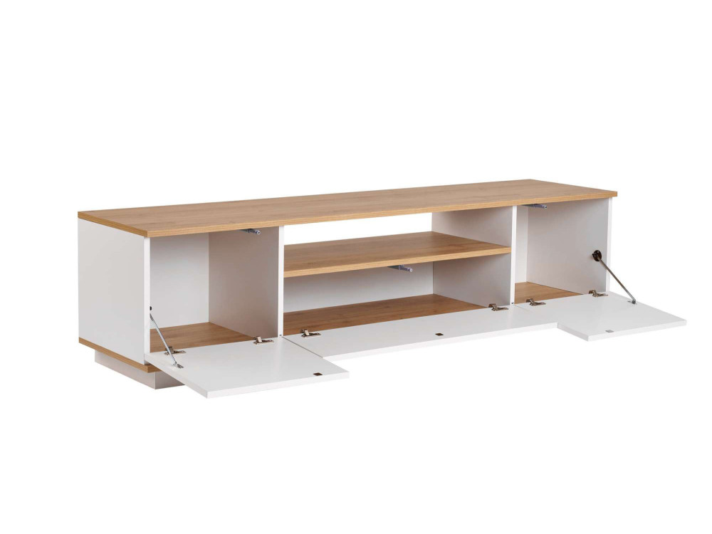 Porta TV in legno "Veramont" - 180 x 44 x 44 cm - Marrone chiaro