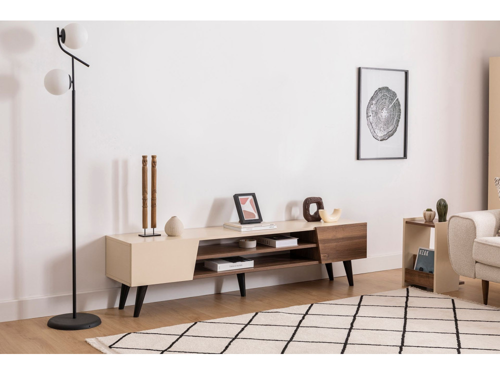 Porta TV in legno "Clark" - 180 x 37 x 45 cm - Marrone