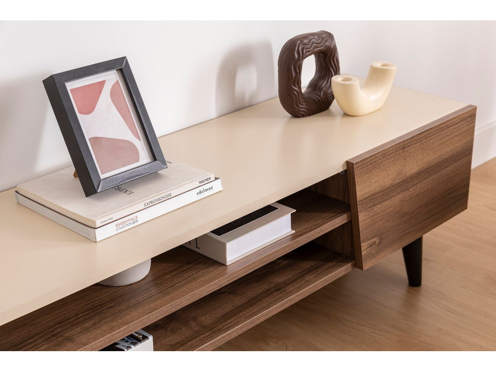 Porta TV in legno "Clark" - 180 x 37 x 45 cm - Marrone