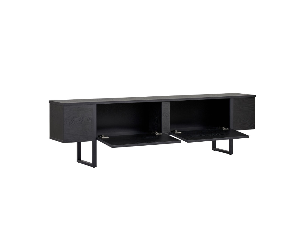 Supporto TV in legno "Onera" - 180 x 30 x 50 cm - Nero / Legno nero