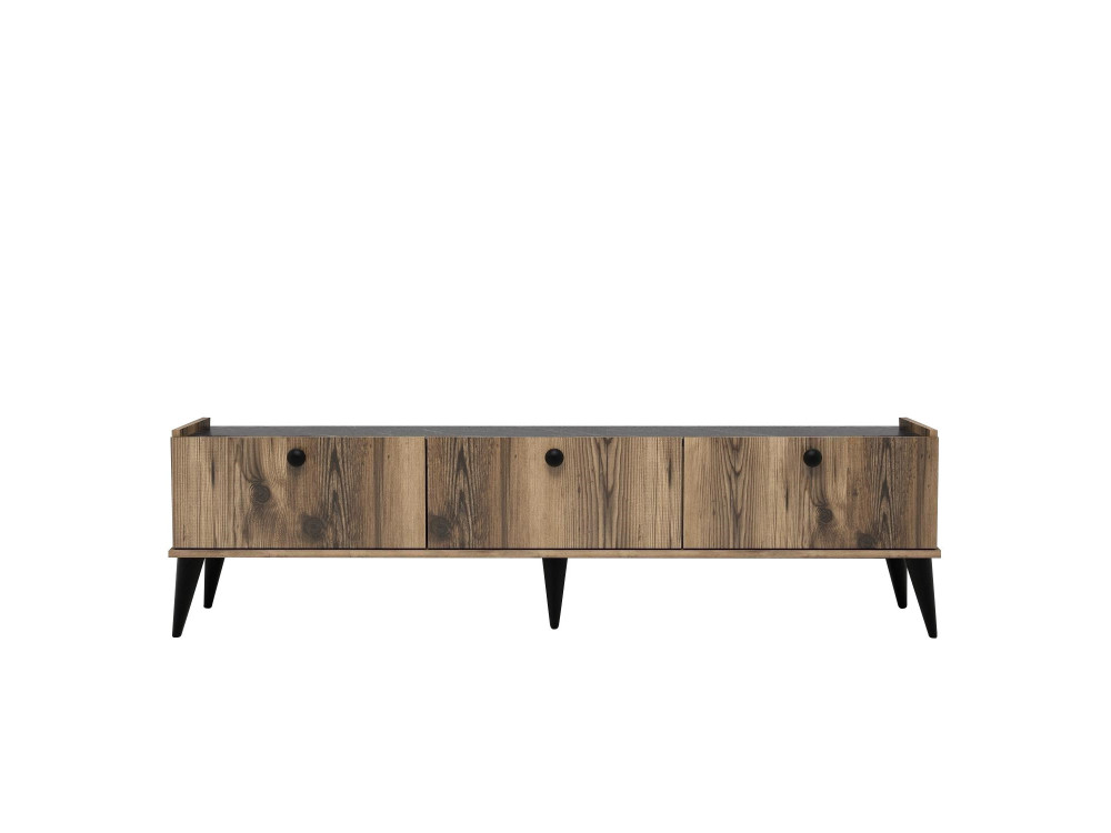 Porta TV in legno "Lidya" - 180 x 35 x 49 cm - Marrone
