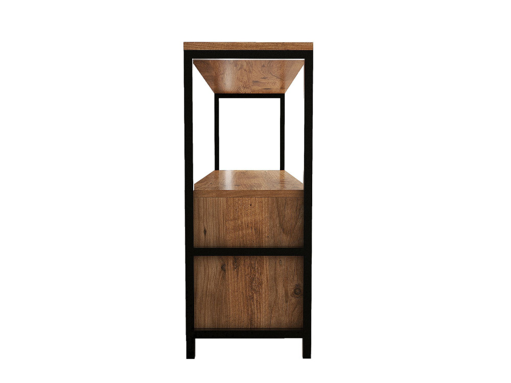Credenza in legno "Nero" - 120 x 30 x 75 cm - Pino nero Atlantic