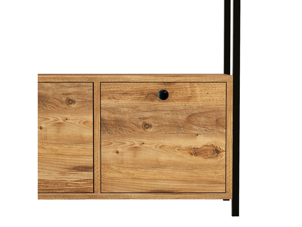 Credenza in legno "Nero" - 120 x 30 x 75 cm - Pino nero Atlantic