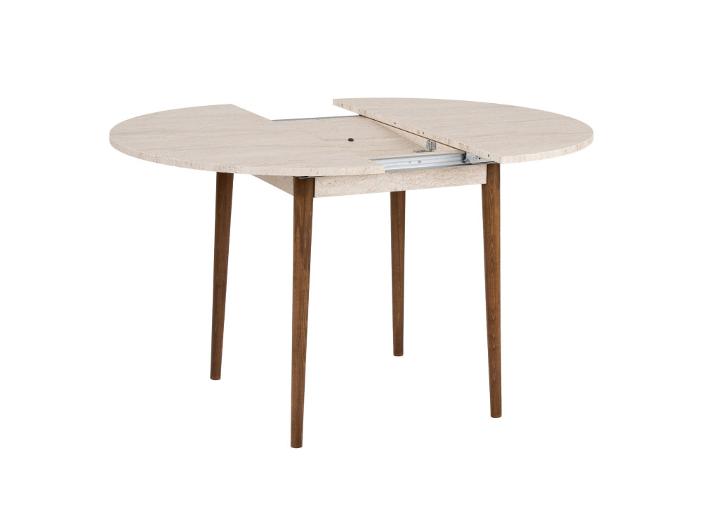 Tavolo da pranzo allungabile in legno "Viona" 100 x 100 x 75 cm - Travertino