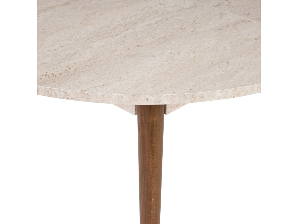 Tavolo da pranzo allungabile in legno "Viona" 100 x 100 x 75 cm - Travertino