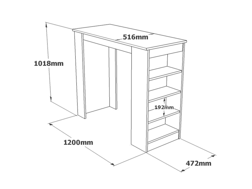 Tavolo da pranzo in legno "Setup" - 120 x 52 x 102 cm - Marrone