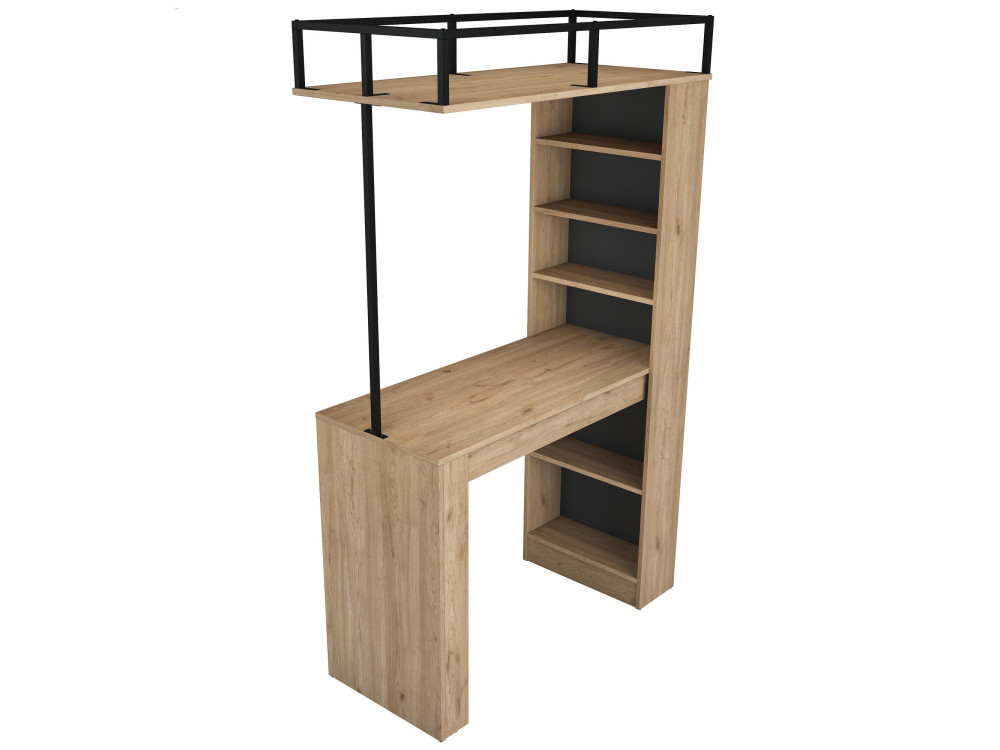 Tavolo da pranzo in legno "Jacob" con ripiani - 120 x 56 x 199 cm - Marrone