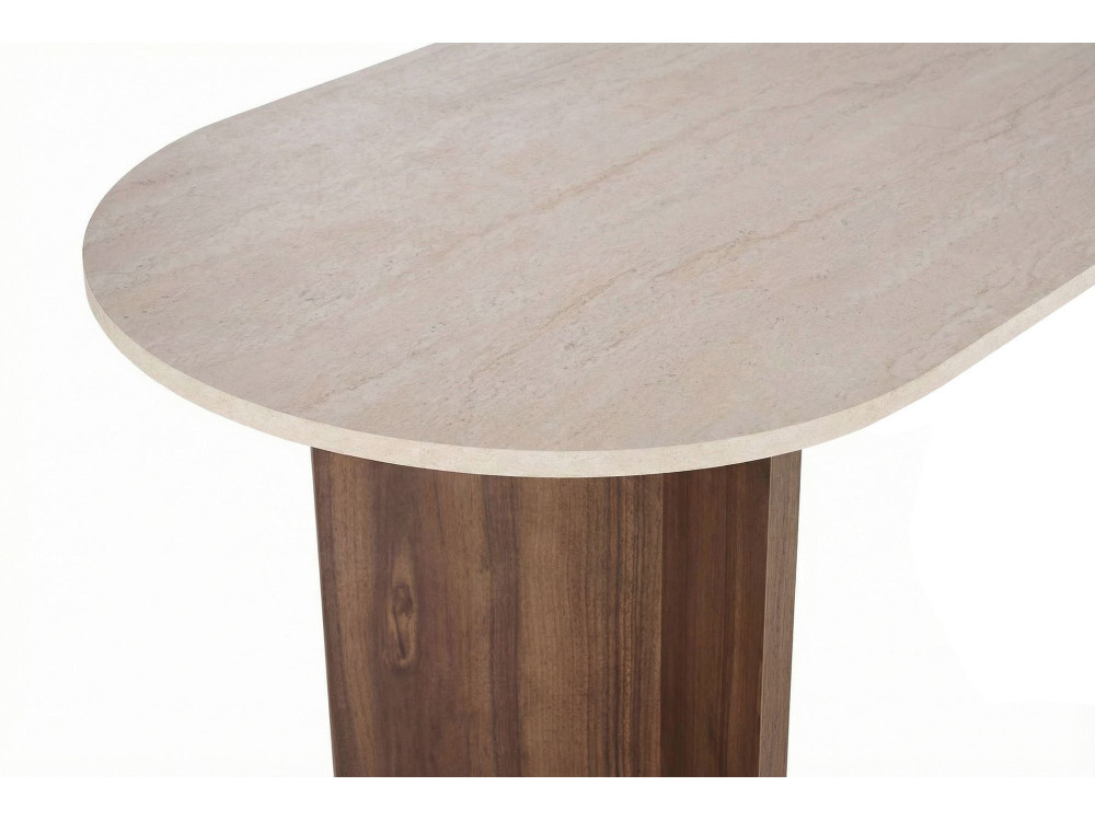 Tavolo da pranzo in legno "Virella" - 120 x 120 x 75 cm - Travertino